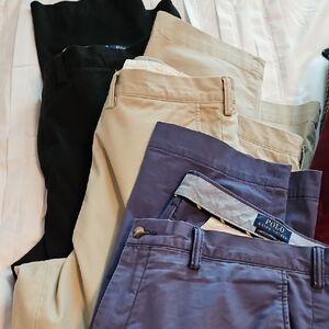 Lot Of 3 Mens Polo Ralph Lauren Men's Chino Pants - Black, Tan, Blue